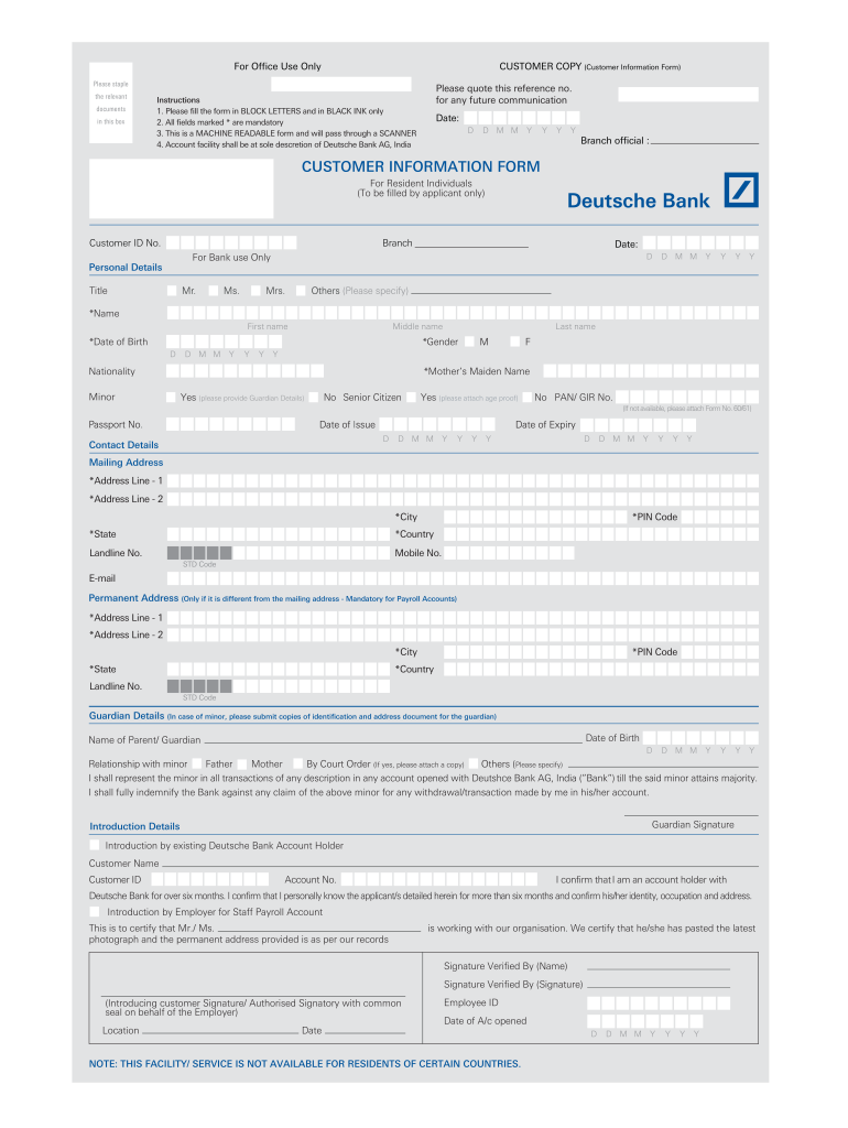 Deutsche Bank Rtgs Form