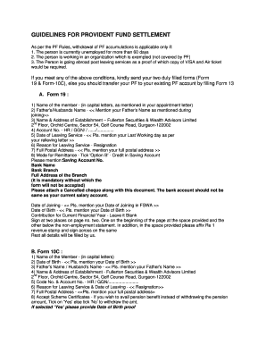 Pf Withdrawal Form 19 and 10c Download Word Format