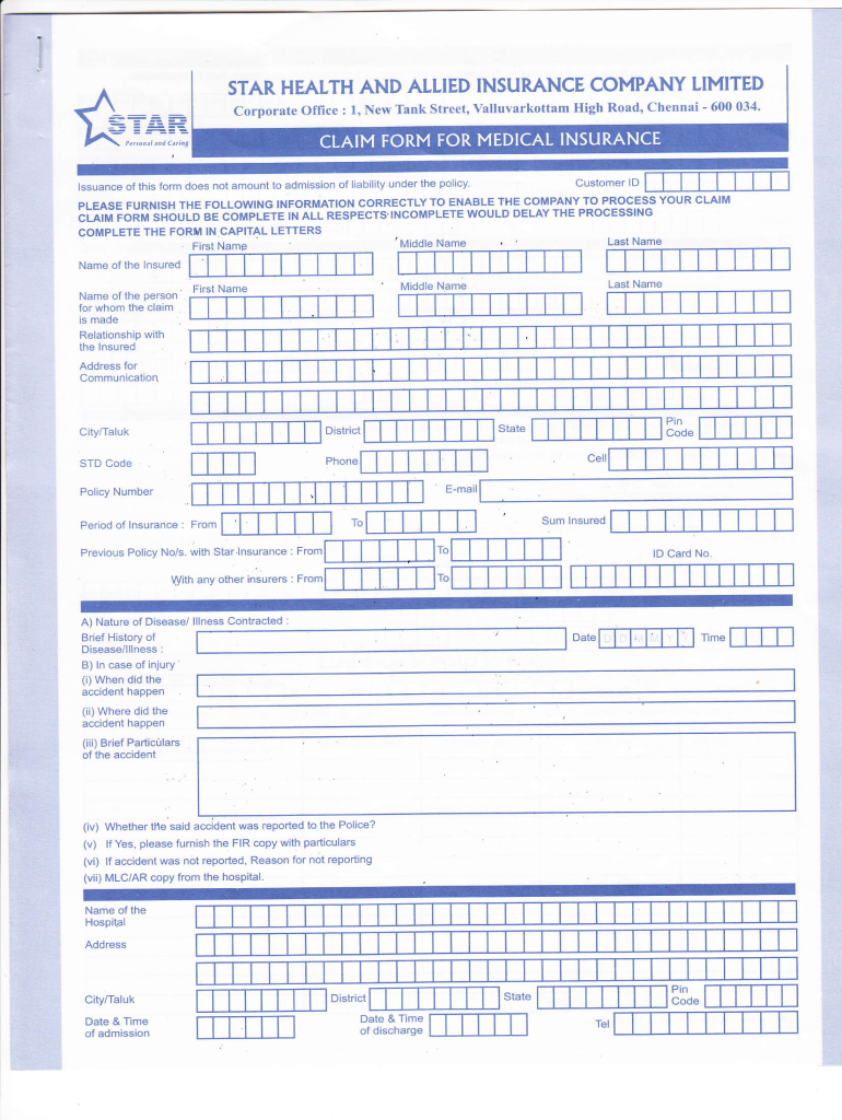 Star Health Claim Form