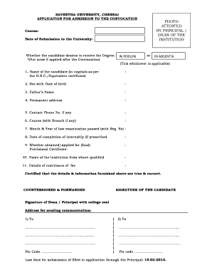 Convocation Form