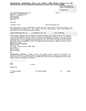 Fill Application Form for 660% Ars Bonds