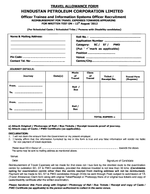 Hpcl Medical Claim  Form