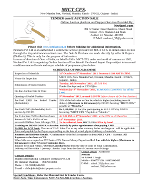 Mundra Port Auction  Form