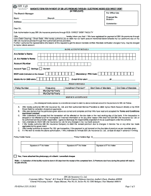  Ecs Mandate Form Sbi 2012