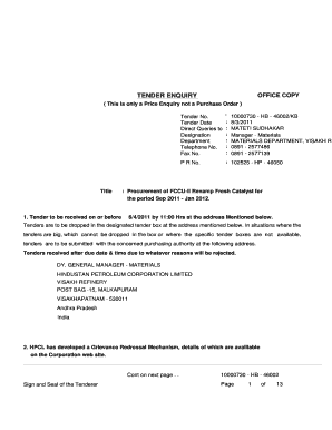 Hpcl Vendor Registration  Form