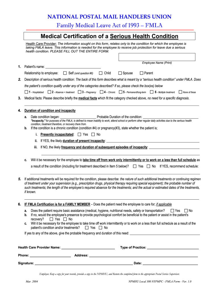  Fmla Return to Work Certification Form 2004-2024
