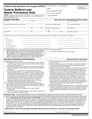 Master Promissory Note  Form