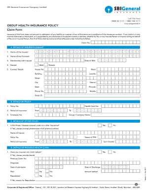 Sbi General Insurance Preauth Form