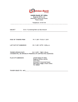 Union Bank Letterhead  Form