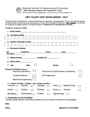 Talent Show Proposal PDF  Form
