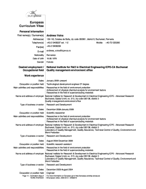 Cv Europass  Form