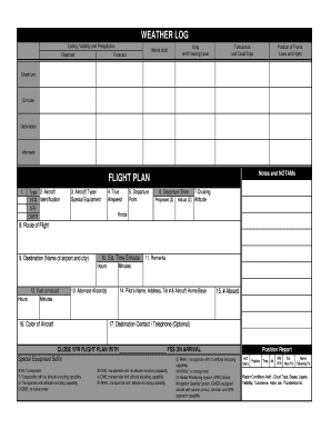 Printable Flight Plan Form PDF