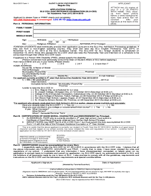 Slu Entrance Exam Reviewer  Form