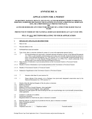 Heritage Western Cape Application Form