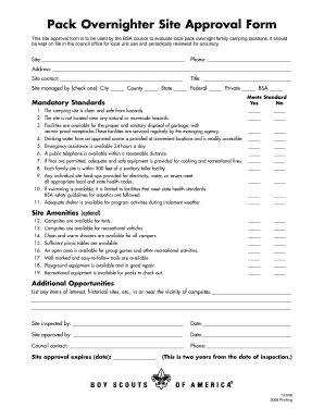 Pack Overnighter Site Approval Form