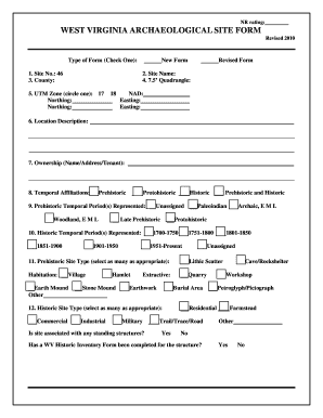 Sample Survey Form in Achaelogy