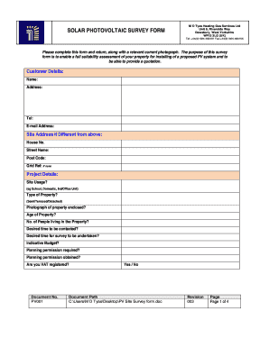 Solar Site Survey Checklist  Form