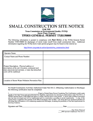 Construction Site Notice  Form