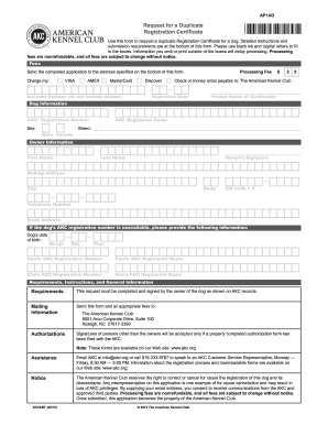 Akc Registration Form Fill Out And Sign Printable Pdf Template Signnow