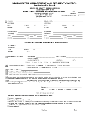 Stormwater Permit Application Allen County Engineer  Form