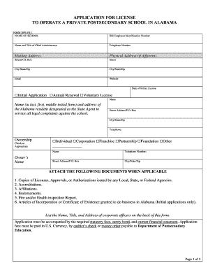 APPLICATION for LICENSE to OPERATE a PRIVATE Accs  Form