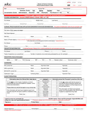 Rodp Preceptor Site PDF Form