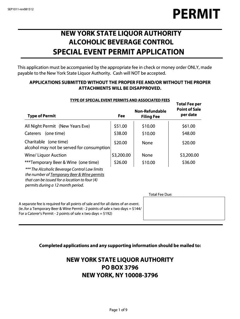  Event License Form 2012-2023