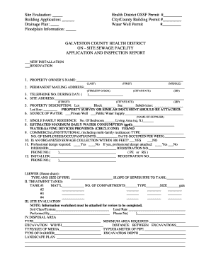 Septic Tank Certification Form