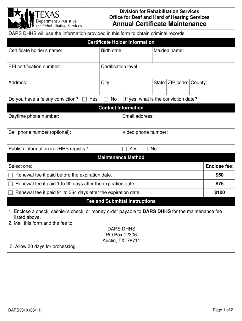 Paperwork for Health and Human Services  Form