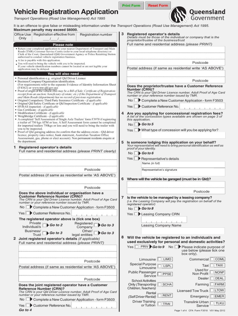  Vehicle Registration Transfer Application Qld 2019