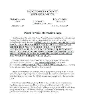 Pistol Permit Montgomery County Ny Form