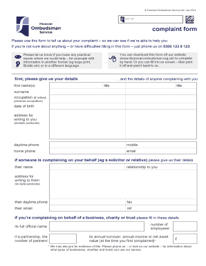 Complaint Form PDF Version Financial Ombudsman Service Financial Ombudsman Org