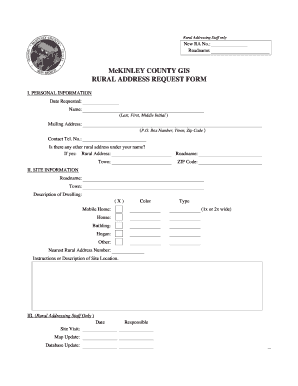 Navajo Nation Rural Addressing  Form