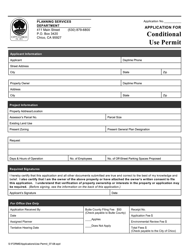 City of Chico Permits  Form