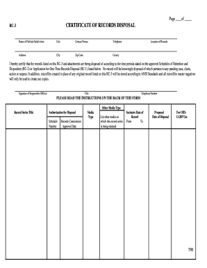 Records Disposal Rc 3 Fillable Form