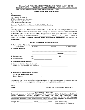 Advocate Welfare Fund Online Payment  Form