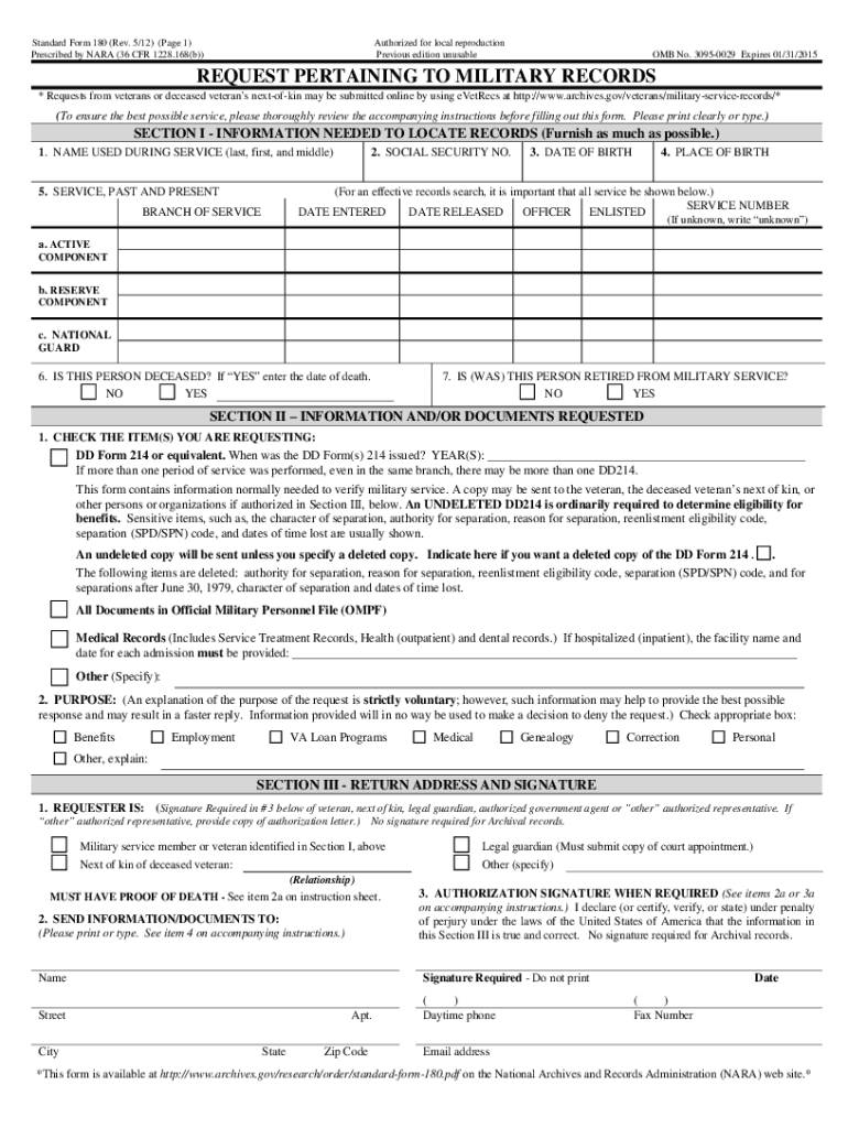 Sf180  Form