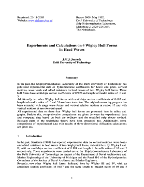 Experiments and Calculations on Four Wigley Hull Forms