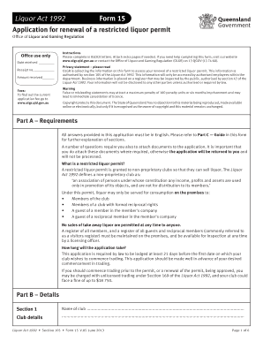 Form 15 Qld