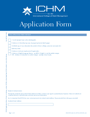 Ichm Application Form