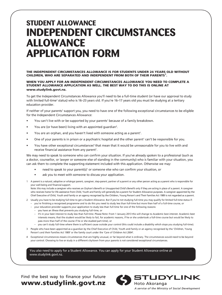  How Do I Get an Independent Circumstances Form 2012