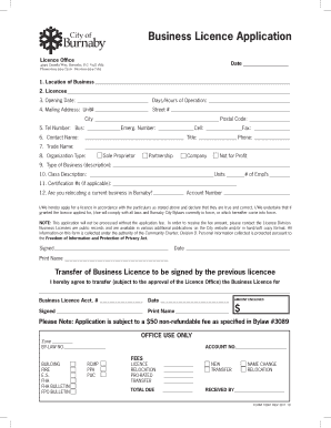  Burnaby Business License 2011