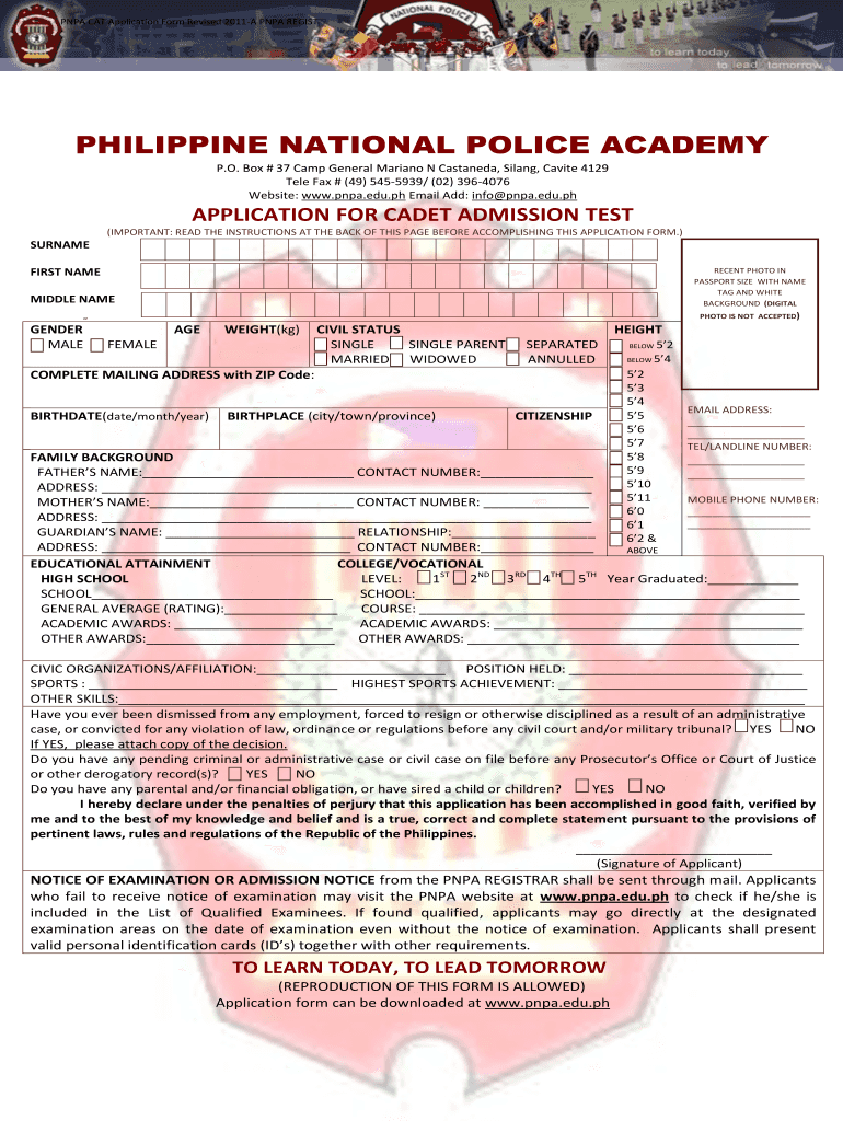  Pnpaeduph Application Form 2011