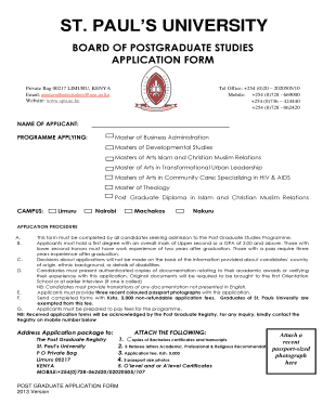 St Paul&#039;s University Online Application  Form