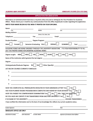 Alabama a M Application  Form