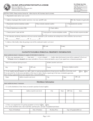 Cg Raf Application for Raffle License  Form