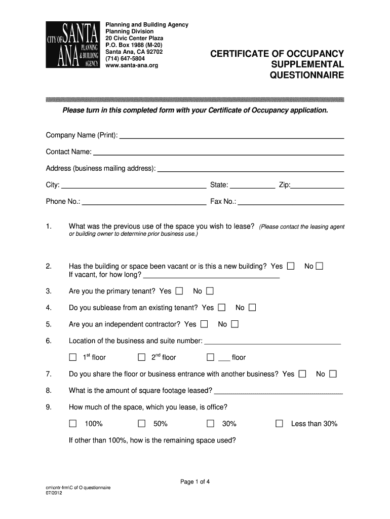 Certificate Of Occupancy Template from www.signnow.com