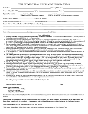 Terp Payment Plan  Form