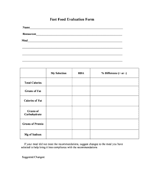 Food Trial Format