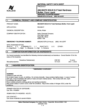 Nalco 8507 Msds  Form